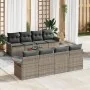 Juego de Sofá de Jardín de 9 Piezas con Cojines Gris Poliratán Acacia von , Outdoor-Sofas - Ref: Foro24-3347300, Preis: 584,2...