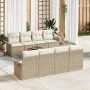 Juego de Sofá de Jardín de 9 piezas con Cojines Beige Ratán Polipropileno Acacia von , Outdoor-Sofas - Ref: Foro24-3347302, P...