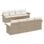 Juego de Sofá de Jardín de 9 piezas con Cojines Beige Ratán Polipropileno Acacia von , Outdoor-Sofas - Ref: Foro24-3347302, P...