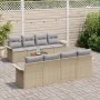 Conjunto de Sofá de Jardín de 9 Piezas con Cojines Beige Ratán de Polietileno Acacia | Foro24.es | Tu tienda online para hogar, jardín y más Foro24.es