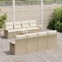 Juego de Sofá de Jardín de 9 piezas con Cojines Beige Ratán Polipropileno Acacia von , Outdoor-Sofas - Ref: Foro24-3347302, P...