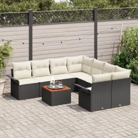 Set de Sofás de Jardín de 9 Piezas con Cojines