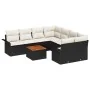 Set de Sofás de Jardín de 9 Piezas con Cojines Negro Polirratán Acacia | Foro24.es | Tu tienda online para hogar, jardín y más Foro24.es