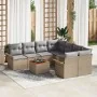 Juego de Sofás de Jardín de 9 Piezas con Cojines Beige Poli Ratan Acacia | Foro24.es | Tu tienda online para hogar, jardín y más Foro24.es