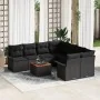 Juego de Sofá de Jardín de 9 Piezas con Cojines Negro Poliratán Acacia | Foro24.es | Tu tienda online para hogar, jardín y más Foro24.es
