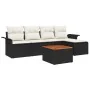 Conjunto de Sofá de Jardín 6 Piezas Negro y crema Ratán poliéster | Foro24.es | Tu tienda online para hogar, jardín y más Foro24.es