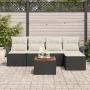 Conjunto de Sofá de Jardín 6 Piezas Negro y crema Ratán poliéster | Foro24.es | Tu tienda online para hogar, jardín y más Foro24.es