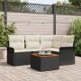 Conjunto de Sofá de Jardín de 5 Piezas con Cojines Negro Poliratán Acacia | Foro24.es | Tu tienda online para hogar, jardín y más Foro24.es