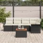 Conjunto de Sofá de Jardín de 6 Piezas con Cojines Negro Poliratán Acacia | Foro24.es | Tu tienda online para hogar, jardín y más Foro24.es