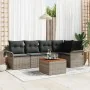 Juego de Sofá de Jardín de 6 Piezas con Cojines Gris Poliratán Acacia by , Outdoor sofas - Ref: Foro24-3347328, Price: 375,86...