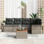 Juego de Sofá de Jardín de 6 Piezas con Cojines Gris Poliratán Acacia by , Outdoor sofas - Ref: Foro24-3347328, Price: 375,86...