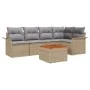 Conjunto de Sofá de Jardín de 6 Piezas con Cojines Beige Poliratán Acacia | Foro24.es | Tu tienda online para hogar, jardín y más Foro24.es