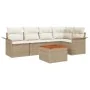 Juego de Sofá de Jardín de 6 Piezas con Cojines Beige Poliratán Acacia by , Outdoor sofas - Ref: Foro24-3347330, Price: 423,9...