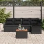 Juego de Sofá de Jardín de 6 Piezas con Cojines Negro Poliratán Acacia | Foro24.es | Tu tienda online para hogar, jardín y más Foro24.es