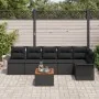 Juego de Sofá de Jardín de 7 Piezas con Cojines Negro Poliratán Acacia | Foro24.es | Tu tienda online para hogar, jardín y más Foro24.es