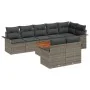 Juego de Sofá de Jardín de 9 piezas con Cojines Gris Ratán Poliéster Acacia von , Outdoor-Sofas - Ref: Foro24-3347342, Preis:...