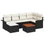 Conjunto de Sofá de Jardín de 7 Piezas con Cojines Negro Poliratán Acacia | Foro24.es | Tu tienda online para hogar, jardín y más Foro24.es
