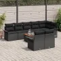 Conjunto de sofá de 9 piezas de jardín con cojines negro de poliratán | Foro24.es | Tu tienda online para hogar, jardín y más Foro24.es