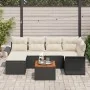 Conjunto de Sofá de Jardín de 7 Piezas con Cojines Negro Poliratán Acacia | Foro24.es | Tu tienda online para hogar, jardín y más Foro24.es