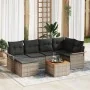 Juego de Sofá de Jardín de 7 Piezas con Cojines Gris Poli ratán Acacia by , Outdoor sofas - Ref: Foro24-3347349, Price: 417,6...
