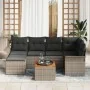 Juego de Sofá de Jardín de 7 Piezas con Cojines Gris Poli ratán Acacia by , Outdoor sofas - Ref: Foro24-3347349, Price: 417,6...