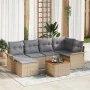 Juego de Sofás de Jardín de 7 Piezas con Cojines Beige Poliratán Acacia de , Sofás de exterior - Ref: Foro24-3347350, Precio:...