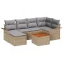 Juego de Sofás de Jardín de 7 Piezas con Cojines Beige Poliratán Acacia de , Sofás de exterior - Ref: Foro24-3347350, Precio:...