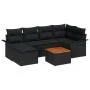 Conjunto de Sofá de Jardín de 7 Piezas con Cojines Negro Poliratán Acacia | Foro24.es | Tu tienda online para hogar, jardín y más Foro24.es