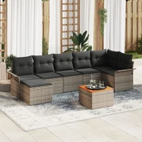 Juego de Sofás de Jardín de 8 Piezas con Cojines Gris Poliratán Acacia by , Outdoor sofas - Ref: Foro24-3347356, Price: 469,6...