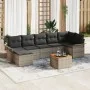 Juego de Sofás de Jardín de 8 Piezas con Cojines Gris Poliratán Acacia von , Outdoor-Sofas - Ref: Foro24-3347356, Preis: 469,...