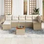 Juego de Sofás de Jardín de 8 Piezas con Cojines Beige Ratán Sintético Acacia by , Outdoor sofas - Ref: Foro24-3347358, Price...