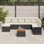 Conjunto de Sofás de Jardín 9 Piezas Negro y crema Ratán y tela de , Sofás de exterior - Ref: Foro24-3347362, Precio: 516,55 ...