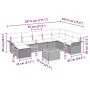 Conjunto de Sofá de Jardín de 9 Piezas con Cojines Gris Poliratán Acacia by , Outdoor sofas - Ref: Foro24-3347363, Price: 527...