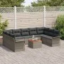 Conjunto de Sofá de Jardín de 10 Piezas con Cojines Gris Poliratán Acacia von , Outdoor-Sofas - Ref: Foro24-3347370, Preis: 5...