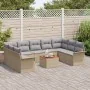 Conjunto de Sofá de Jardín de 10 Piezas con Cojines Beige Poliratán Acacia | Foro24.es | Tu tienda online para hogar, jardín y más Foro24.es