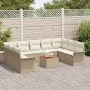 Set de Sofás de Jardín de 10 Piezas con Cojines Beige de Poliratán Acacia by , Outdoor sofas - Ref: Foro24-3347372, Price: 66...
