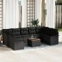 Juego de Sofá de Jardín de 10 Piezas con Cojines Negro Poliratán Acacia | Foro24.es | Tu tienda online para hogar, jardín y más Foro24.es