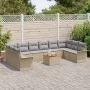 Juego de Sofás de Jardín de 11 Piezas con Cojines Beige de Rattan de Polietileno Acacia | Foro24.es | Tu tienda online para hogar, jardín y más Foro24.es