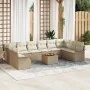 Conjunto de Sofás de Jardín de 11 Piezas con Cojines Beige Ratán Sintético Acacia by , Outdoor sofas - Ref: Foro24-3347379, P...