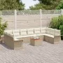 Conjunto de Sofás de Jardín de 11 Piezas con Cojines Beige Ratán Sintético Acacia by , Outdoor sofas - Ref: Foro24-3347379, P...