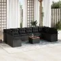Conjunto de Sofás de Jardín de 11 Piezas con Cojines Negro Poliratán Acacia | Foro24.es | Tu tienda online para hogar, jardín y más Foro24.es