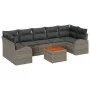 Conjunto de Sofá de Jardín de 8 Piezas con Cojines Gris Ratán Poliéster Acacia by , Outdoor sofas - Ref: Foro24-3347545, Pric...
