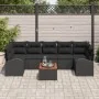 Conjunto de Sofá de Jardín de 8 Piezas con Cojines Negros de Polirratán Acacia by , Outdoor sofas - Ref: Foro24-3347548, Pric...