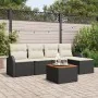 Juego de Sofá de Jardín de 6 Piezas con Cojines Negro Ratán Poli Acacia | Foro24.es | Tu tienda online para hogar, jardín y más Foro24.es