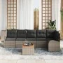 Conjunto de Sofá de Jardín de 7 Piezas con Cojines Gris Poli Ratán Acacia by , Outdoor sofas - Ref: Foro24-3347587, Price: 43...
