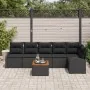 Conjunto de Sofás de Jardín de 7 Piezas con Cojines Negro Poliratán Acacia by , Outdoor sofas - Ref: Foro24-3347590, Price: 4...
