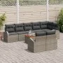 Conjunto de Sofás de Jardín de 9 Piezas con Cojines Grises de Poliratán y Acacia de , Sofás de exterior - Ref: Foro24-3347594...