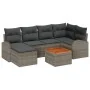 Juego de Sofá de Jardín de 7 Piezas con Cojines Gris Ratán Poliéster Acacia de , Sofás de exterior - Ref: Foro24-3347601, Pre...