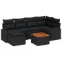 Conjunto de Sofá de Jardín de 7 Piezas con Cojines Negros de Poliratán by , Outdoor sofas - Ref: Foro24-3347604, Price: 432,3...