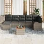 Conjunto de Sofás de Jardín de 8 Piezas con Cojines Gris Poliratán Acacia von , Outdoor-Sofas - Ref: Foro24-3347608, Preis: 4...